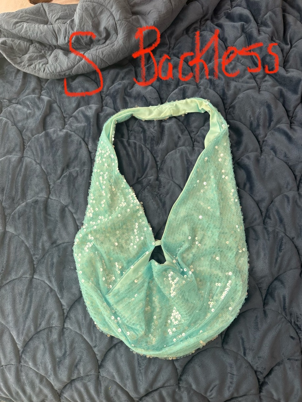 Sequin Halter Sling Bag - Mint Green